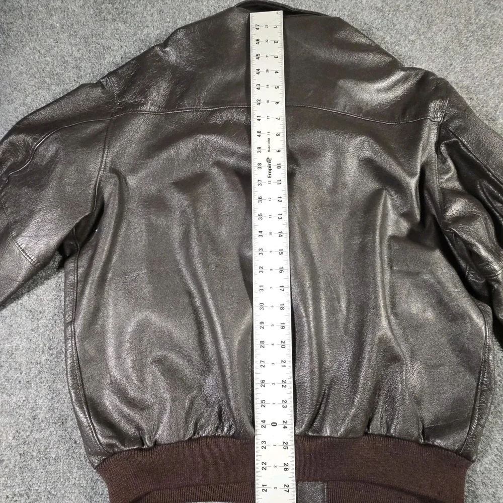 Vintage LL Bean A-2 Leather Bomber Flight Jacket USA Made Brown XL H668